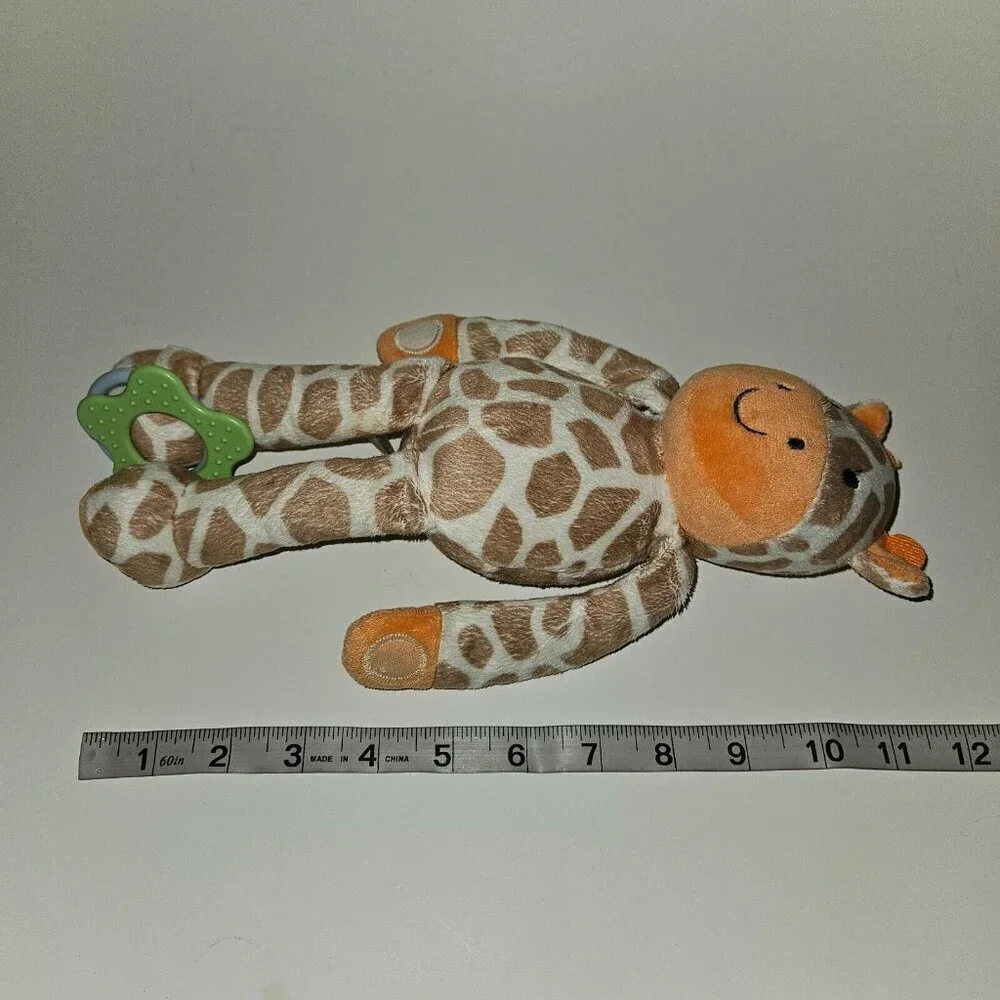 Carter's Giraffe Plush Rattle Crinkle Teether 12